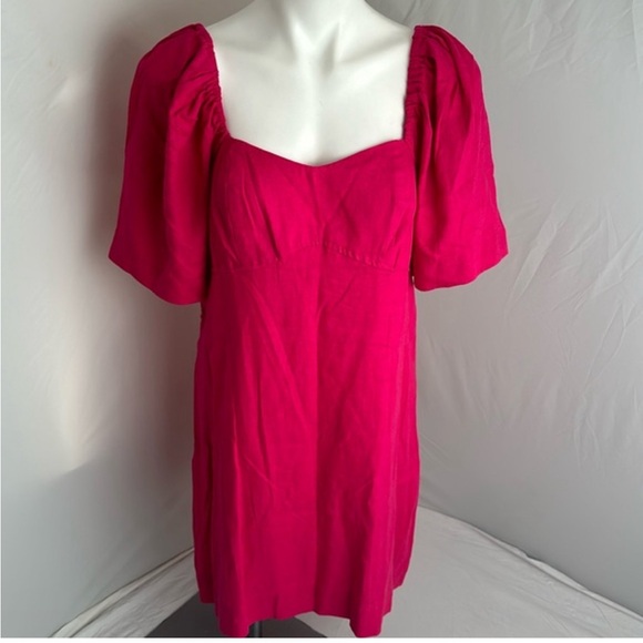 a new day Fuchsia Puff Sleeve Mini Dress - Picture 1 of 5